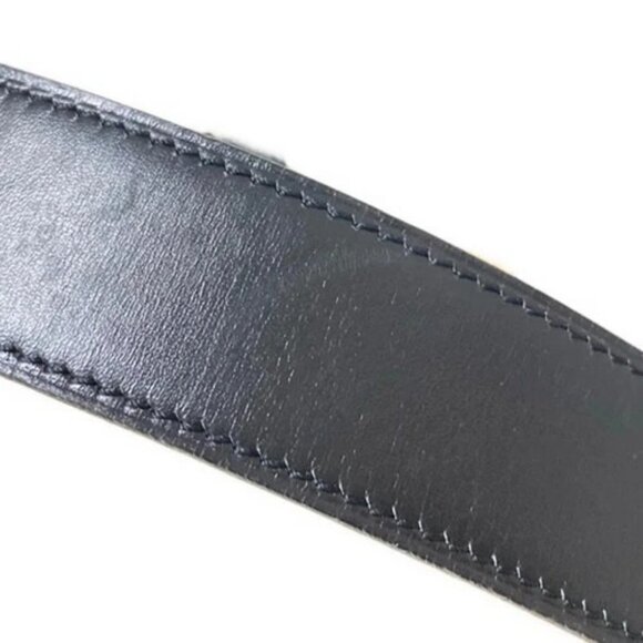 HERMES - Black Gold Veau Swift Circle T Belt